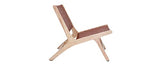 Miliboo Fauteuil Ethnique en Bois et Sangles tressées Marron Bondi