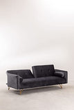 SKLUM Canapé Inclinable 3 Places en Velours Jehrd Graphite