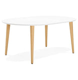 KADIMA DESIGN Chronos Table de Salle à Manger Wood Table de Cuisine en Bois Blanc (White) 120 x 200 x 75