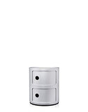 Kartell Componibili, Conteneur 2 éléments, Argent Mat, Base Ronde