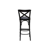 Miliboo Tabouret de Bar bistrot hêtre Massif Noir H75 Marcel