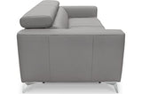 VENESETTI Canapé 3 Places Convertible en Cuir Italien de Luxe MOVIDA, Gris Clair