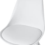 SAMPUR - Chaise Épura de Salle à Manger | Chaise de Bureau et de Salon Design Rétro Scandinave avec Coussin Intégré | Chaise de Salle d'Attente Rembourrée avec Pieds en Acier - Blanc