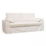 Oviala Canapé en Tissu texturé 3 Places Blanc