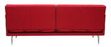Miliboo Canapé Convertible Design 3 Places en Tissu Rouge Elin