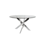 Tousmesmeubles Table de Repas Ronde 120 cm - FAXOU - L 120 x l 120 x H 76 - Neuf
