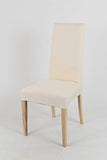 t m c s Tommychairs - Set 4 chaises Chiara Cuisine, Bar et Salle à Manger, Structure en Bois de hêtre peindré en Naturelle, Assise et Dossier rembourrés et revêtus en Tissue Ivoire
