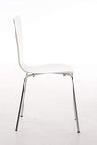 Chaise Empilable Calisto en Bois - Assise Ergonomique - Chaise de Salle d'Attente en Bois Chaise, Hauteur Assise 45 cm -Couleurs au Choix:, Couleur:Blanc