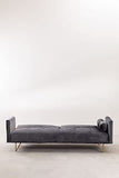 SKLUM Canapé Inclinable 3 Places en Velours Jehrd Graphite