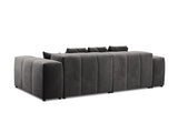 MICADONI Canapé Modulaire Margo, 3 Places, Gris Foncé, Velours
