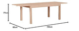 Keo Nano Table avec 2 Allonges Inclus, Bois, Naturel, 160 x 90 x 77 cm