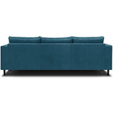 HOMIFAB Canapé 3 Places Convertibles en Velours Bleu Canard - Collection Viktor