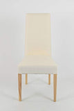 t m c s Tommychairs - Set 4 chaises Chiara Cuisine, Bar et Salle à Manger, Structure en Bois de hêtre peindré en Naturelle, Assise et Dossier rembourrés et revêtus en Tissue Ivoire