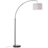 Brillant | Lampadaire arc Aike 1,8m noir mat/gris | 1x A60, E27, 40W, adapté aux lampes normales (non incluses)