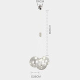 Euone_Clothes Suspension Boule de Verre Moderne à 3 Lumières à DEL, Groupe de Lampes Suspendues Luminaire de Plafond d'îlot de Cuisine Simple Lustre de Salle à manger (Transparent) GYDD-0718-1