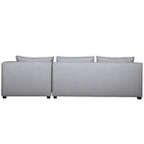 Miliboo Canapé d'angle Droit modulable avec chauffeuse Double en Tissu Gris Clair PLURIEL
