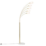Qazqa sixties - Lampadaire Design - 5 lumière - H 1980 mm - Doré/Laiton - Design - Éclairage intérieur - Salon I Chambre