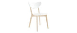 Miliboo Chaises Design Bois et Blanc (Lot de 2) Leena