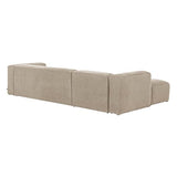 Kave Home - Canapé Blok 4 Places méridienne Gauche Beige 330 cm