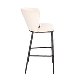 SVITA Kate Lot de 2 tabourets de bar avec dossier en velours Beige