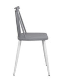 KAYELLES Lot de 2 chaises de Cuisine bistrot à barreaux BAO (Gris Blanc)