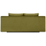 HOMIFAB Canapé Convertible 3 Places avec Coffre de Rangement en Velours Vert Olive - Laria