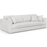 HOMIFAB Canapé 4 Places en Tissu Beige Ivoire + 4 Coussins - Denver