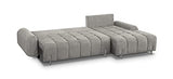 mb-moebel Canapé d'angle Droit/Gauche en lit Convertible avec Coffre 4 Places - Pieds en Métal, en Tissu - Salon & séjour - 290cmx172cmx96cm - Coraline (Droit, Cappuccino)