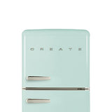 CREATE / FRIDGE STYLANCE TOP/Réfrigérateur Combi Aquamarine/Design et style rétro Vintage,245L,Congélateur,3 étagères