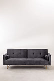 SKLUM Canapé Inclinable 3 Places en Velours Jehrd Graphite