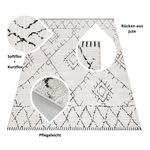 Tapis à Poils Ras, Conception berbère, Tapis Crème, 200 x 290 cm, Tapis de Style bohème, Tapis Salon