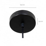 C-CRÉATION - Suspension NISLEY pour Utilisation en Intérieur - Métal - Style Industriel - D60 cm - 1 Ampoule 8 Watts pour Douille E27 - Noir