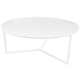 FineBuy Table Basse ø 80 cm Rond pour Salon | Mat laqué | Couleur Blanc | Design Moderne