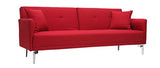 Miliboo Canapé Convertible Design 3 Places en Tissu Rouge Elin