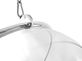 Kideo® Set complet : fauteuil suspendu avec structure et coussin, demi-coque, bulle transparent (structure : blanc/panier : transparent), coussin : blanc (1000 Snow))