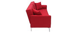 Miliboo Canapé Convertible Design 3 Places en Tissu Rouge Elin