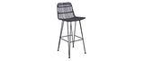 Miliboo Tabourets de Bar en rotin Noir (Lot de 2) Malacca