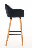 Tabouret de Bar Grant Tissu Design Scandinave I Tabouret de Bar Industriel avec Dossier et Accoudoirs I Chaise de Bar Confortable Ergonomiqu, Couleur:Noir