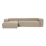 Kave Home - Canapé Blok 4 Places méridienne Gauche Beige 330 cm