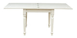 Biscottini Table Extensible à Livre en Bois Massif de Tilleul - Style Country - Structure et Plateau Blanc Vieilli L 90 x P 90 x H 80 cm