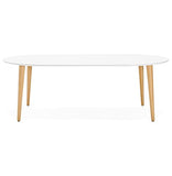 KADIMA DESIGN Chronos Table de Salle à Manger Wood Table de Cuisine en Bois Blanc (White) 120 x 200 x 75
