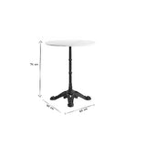 Miliboo Table bistrot Ronde en marbre Blanc et métal Noir L60 cm CONTY