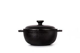 THE CHEF COLLECTION – Cocotte ronde, fonte naturelle non émaillée, pour cuisiner naturellement avec le goût authentique des aliments, 0.5 L,13,5x13,5x6,0 cm