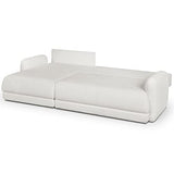 HOMIFAB Canapé d'angle Gauche 5 Places Convertible avec Coffre de Rangement en Tissu bouclettes écru - Giulia