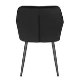 WOLTU Chaises Salle à Manger Lot de 6, Fauteuil Salon, Chaise Scandinave, Chaise de Cuisine en Velours, Assis Rembourré avec Accoudoirs et Dossier, Pieds en Métal, Noir, BH352sz-6