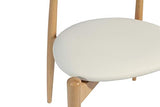 Rojas Mobiario SIL0269 Chaise, Structure en Bois de hêtre Massif et Assise tapissée en Simili Cuir, Blanc/Noir, Taille Unique