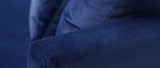 Canapé scandinave 3 Places Velours Bleu Nuit Pieds Bois Oslo