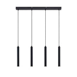 Arcchio LED Suspension Kammeron (Moderne) en Noir Métal e. a. pour Salon & Salle à manger (à 4 lampes,), Suspension, lampe, plafonnier, suspension