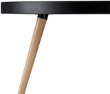 Furnhouse Ibbe Design Opus Ronde Table Basse de Salon Style Moderne Skandinave Table de Salon Noir, MDF et Bois Pieds en Bois de Hêtre Massif, 90x90x45 cm