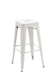 DUHOME Tabouret de Bar en Métal, 76cm Tabouret Haut Empilable Tabouret de Comptoir Industrielle pour Bar Bistro Cuisine, Blanc
